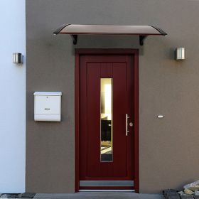 [Same Code: 70596693]100 x 96cm Household Application Door & Window Rain Cover Eaves Brown Board & Black Holder