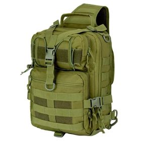 15L Unisex Medium Sling Shoulder Bag MOLLE Outdoor Daypack Backpack (Option: Green)