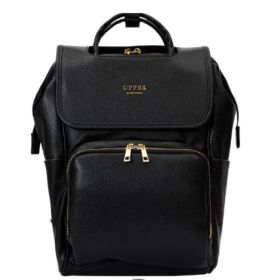 Large Capacity Multifunctional Shoulder PU Backpack (Option: Microfiber 1black)