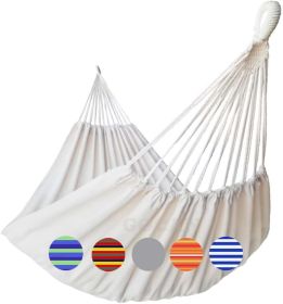 Brazilian Double Hammock 2 Person Extra Large 220x160cm Total Length 330cm Load 500lb Canvas Cotton Hammock for Patio Porch Garden Backyard Loung (size: Beige   XX-Large)