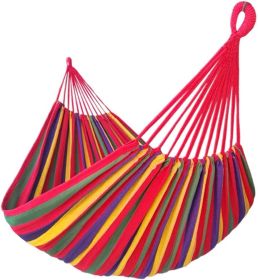 Brazilian Double Hammock 2 Person Extra Large 220x160cm Total Length 330cm Load 500lb Canvas Cotton Hammock for Patio Porch Garden Backyard Loung (size: Rainbow Stripe  XX-Large)