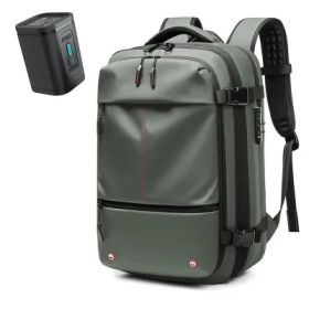 Travel Backpack Men's Business Multifunction Computer Bag Vacuum Compression Large-capacity Backpack (Option: Set3-19 Inch)