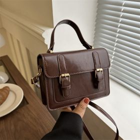 Crossbody Bag High-grade Shoulder Handbag (Option: Dark Brown)
